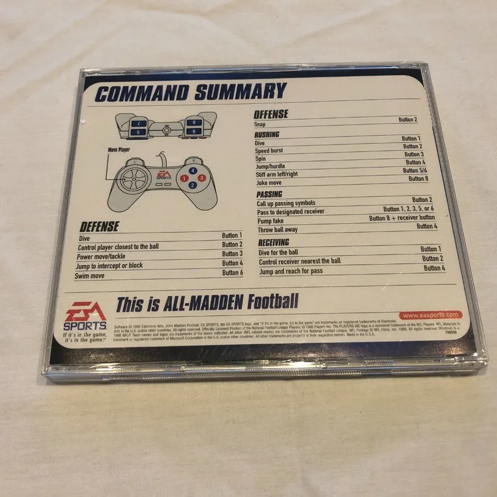 EA Sports Madden NFL 99 PC game CD
